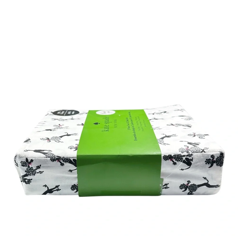 NEW Kate Spade DANCING POODLES TWIN XL Sheet Set